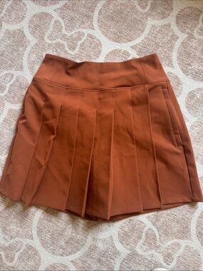 Athleta Rust-Toned Pleated Mini Skort size 0